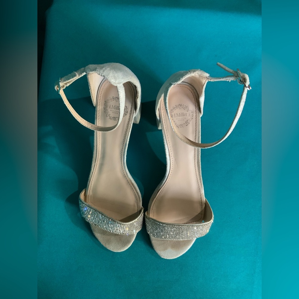 I. Miller Elegant Emely Silver Ankle Strap Heels